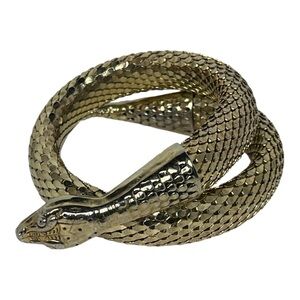 Vintage Whiting & Davis Gold Tone Coil Snake Bracelet